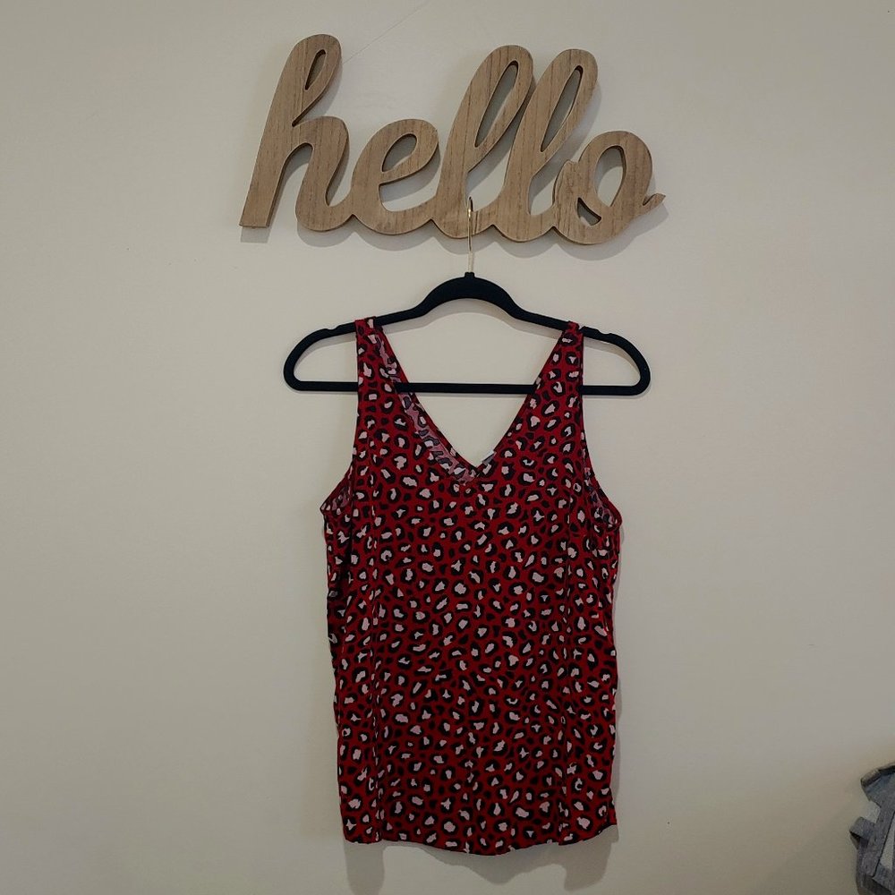 Red Leopard Double-V Old Navy Tank (S)